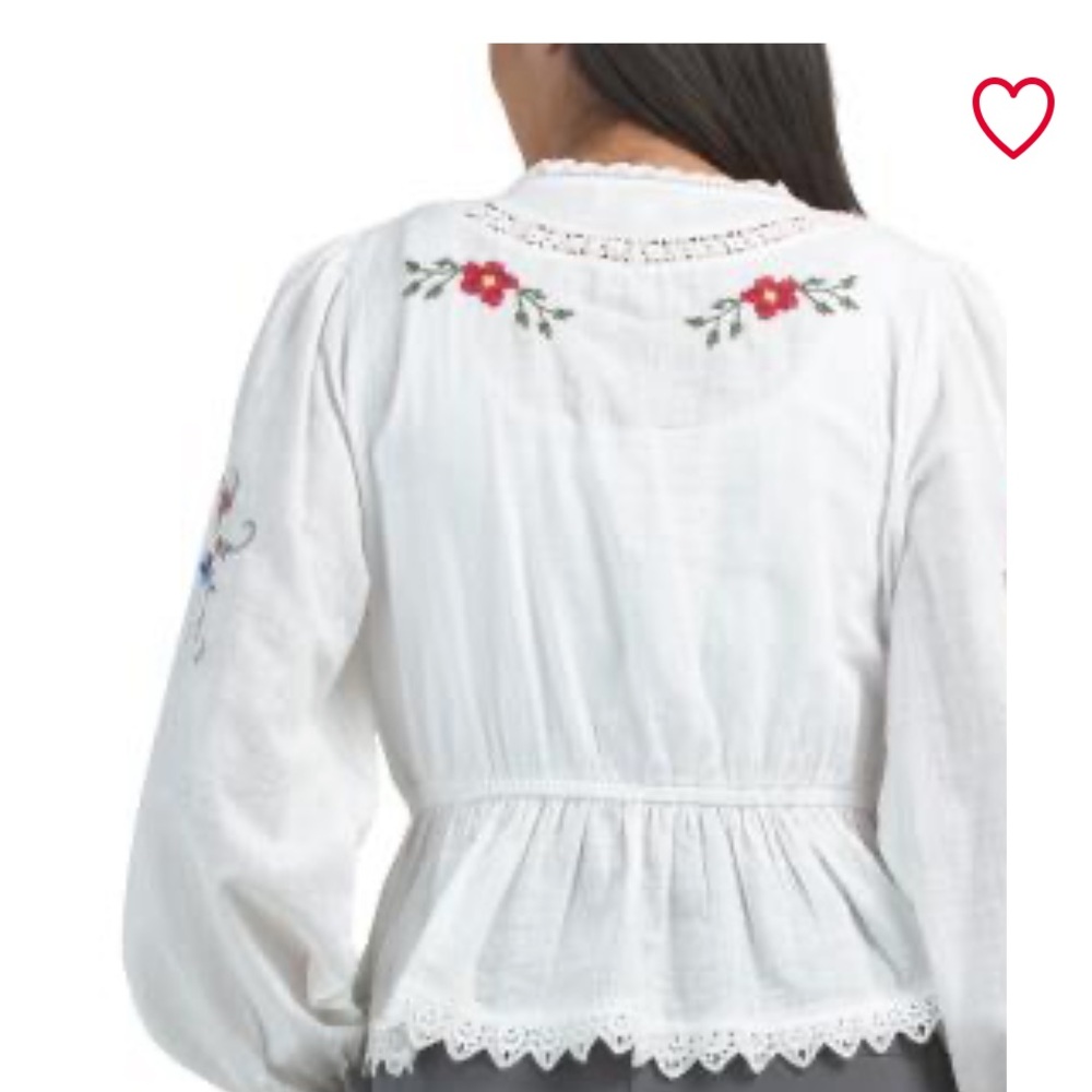 New Jannifer&Grace Embroidered White Blouse size L - Picture 13 of 16